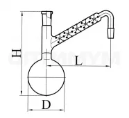 Колба 250 мл с дефлегматором (эскиз 2-162) фото