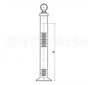 Цилиндр мерный 2-10-2 с пришлифованной пробкой, на стеклянном основании фото