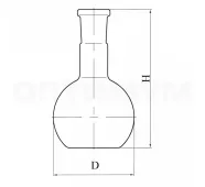 Колба плоскодонная П-1-50-19/26 со шлифом фото