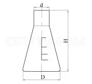 Колба коническая с цилиндрической горловиной КН-2-250-50, с делениями, ТС фото