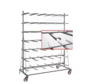 Стеллаж Rack for cages THF 2494/20/E из нержавеющей стали с U-образными держателями для 20 клеток типа IV фото