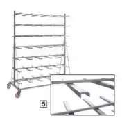 Стеллаж Rack for cages THF 3145-8 из нержавеющей стали с держателями "шпилька" для 70 клеток типа IIL фото