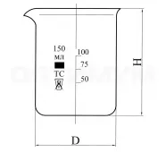 Стакан Н-1-50 низкий с делениями и носиком, ТС фото
