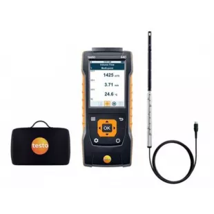 Testo 440 Прибор для измерения скорости воздуха и оценки качества воздуха в помещении в комплекте с зондом, обогреваемой струной (0635 1032) и кейсом фото 2