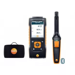 Testo 440 Прибор для измерения скорости воздуха и оценки качества воздуха в помещении в комплекте с Bluetooth зондом СО2 (0632 1551) и кейсом фото 2