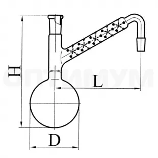 Колба 250 мл с дефлегматором (эскиз 2-162) фото 1