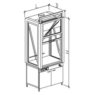 Шкаф вытяжной модульный демонстрационный 900 ШВМДк фото 1
