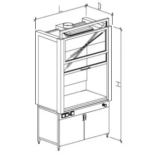 Шкаф вытяжной модульный цельнометаллический 1200 ШВМд фото 1