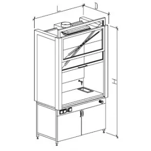 Шкаф вытяжной модульный цельнометаллический 1200 ШВМкбв фото 1