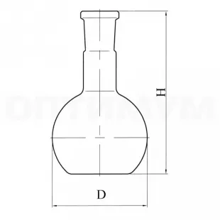 Колба плоскодонная П-1-50-19/26 со шлифом фото 1