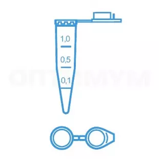 Пробирка микроцентрифужная (Эппендорфа) 1,5 мл, голубая, Литопласт фото 1