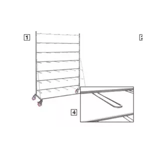 Стеллаж Rack for cages THF 2154/E из нержавеющей стали с U-образными держателями для 70 клеток типа II фото 1