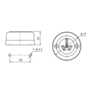 Type I 2P+E 15A 250V розетка каютная накладная китайский стандарт фото 1