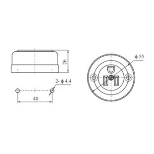 Type U 2P+E 15A 250V розетка каютная накладная японский стандарт фото 1